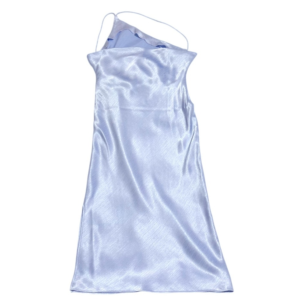 DERMA DEPARTMENT Anya Midi Light Blue Cowl Back Dress - Size 8 - Picture 7 of 14